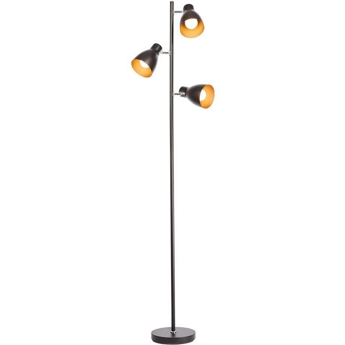 Lampadaire led vintage, lampe à pied design rétro, 3 spots orientables,  ampoules e27 led ou halogène, hauteur 166,5 cm, métal[A159] - Cdiscount  Bricolage