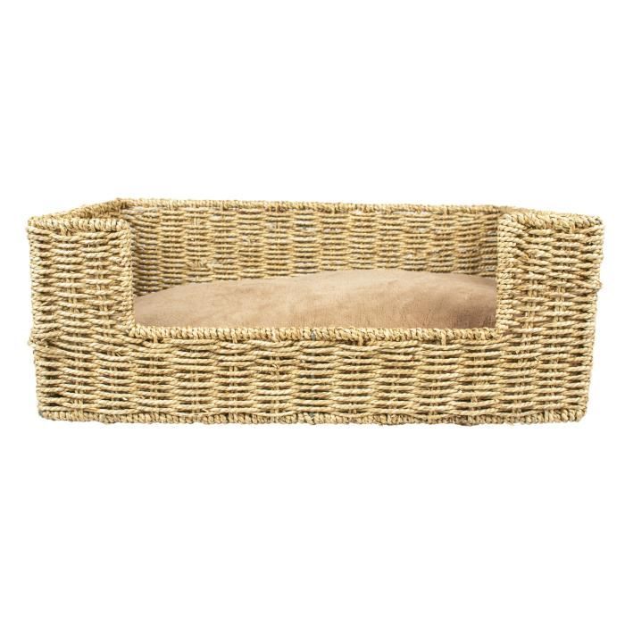 Comparer les prix de LAROY DUVO Laguna Panier entrée en zostère & coussin - Taille M - 56 x 36 x 21 cm