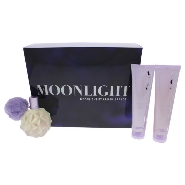 Moonlight by Ariana Grande for Women - 3 Pc Gift Set 3.4oz EDP Spray, 3.4oz Body Creme, 3.4oz Bath and Shower Gel