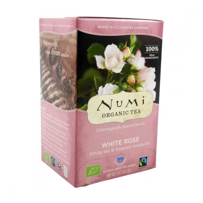 Thé Blanc à la Rose Bio 18 sachets Numi Tea