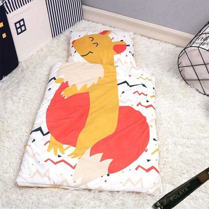 Tapis de Sieste pour Enfant avec Oreiller Amovible, épais et résistant aux Coups de Pied avec Fermeture éclair --- (Kangourou)
