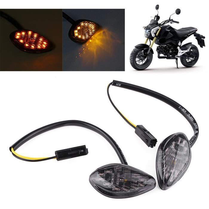 2 pcs LED Feux Clignotants Moto de Signal 12V Indicateur de Clignotants Flush Mount Lampe Ambre Avant
