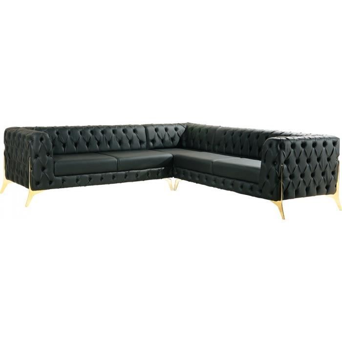 Canapé d'angle Noir Moderne Confort