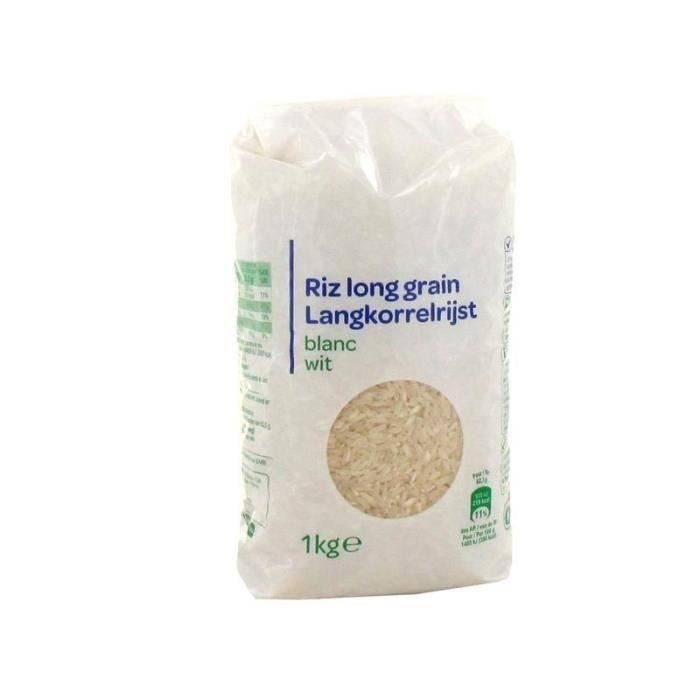 PP BLANC - Riz Long Blanchi 15% Brisures Sachet 1Kg - Lot De 4