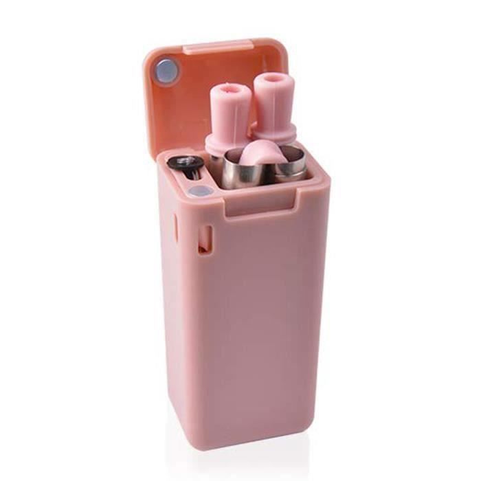 Paille à boire pliable Pailles réutilisables pliables avec boîte de rangement Voyage Extérieur Ménage Maison Cuisine Bar Accessoir