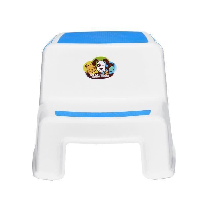 WANG TEMPSA Double Marche-Pieds Tabouret Anti-dérapant en plastique pour Enfant Salle de Bains BLEU