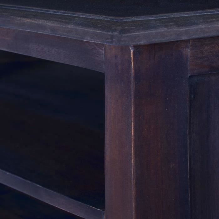 Meuble TV d'angle - Armoire tele Table television - Banc TV Meuble salon MEUBLE HI-FI 80 x 40 x 45 cm noir clair Bois d'acajou