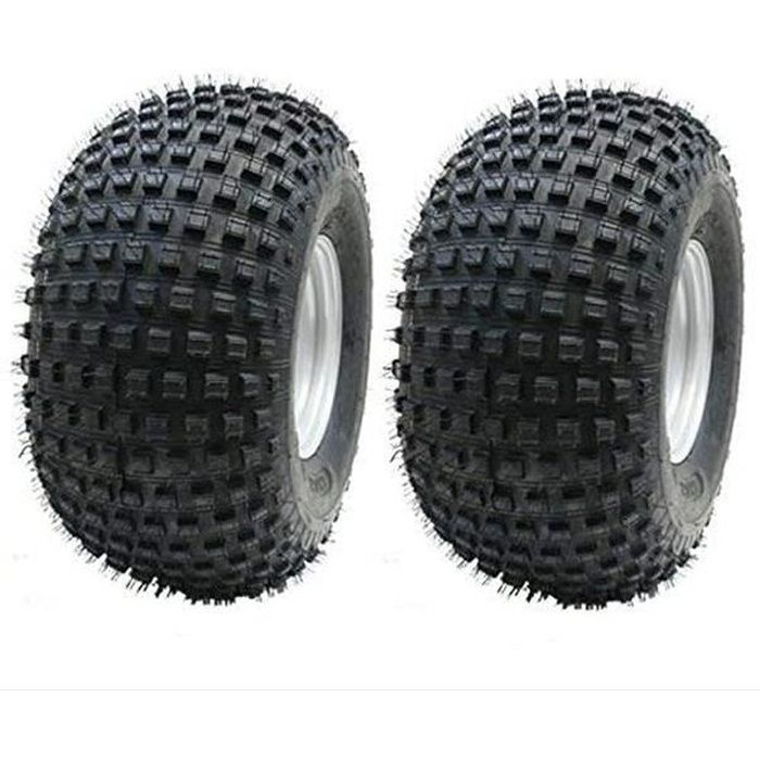 Parnells 22x11.00-8 2 - Cranté Pneus Sur 4 Clou Jantes - Atv Remorque - Quad Roue 100mm Pcd