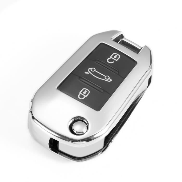 Housse de porte clés coquille souple pour voiture Citroen C4L CACTUS C5 C3 C6 C8 Picasso Xsara pour Pe C-silver