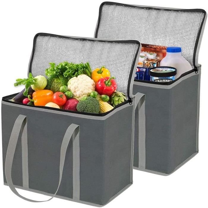 JSENGE Sacs De Pique Nique, Sacs De Courses Pliable, Sac Reutilisable Fruit Legume, Grand Sac Isotherme, Sac À Lunch Thermique P41