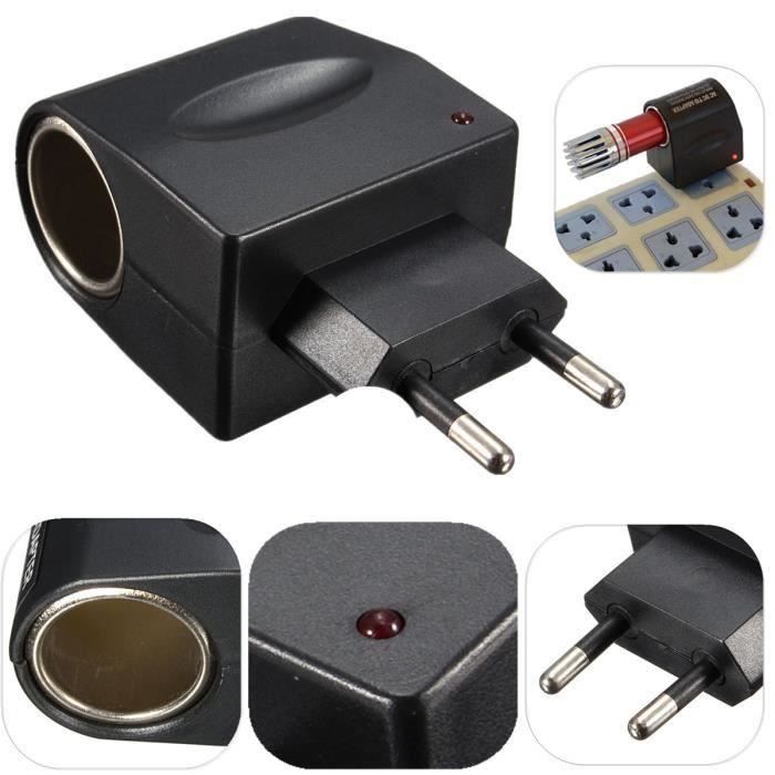 EU Prise Secteur AC 220V A DC 12V Voiture Allume Cigare Chargeur Adaptateur M11526