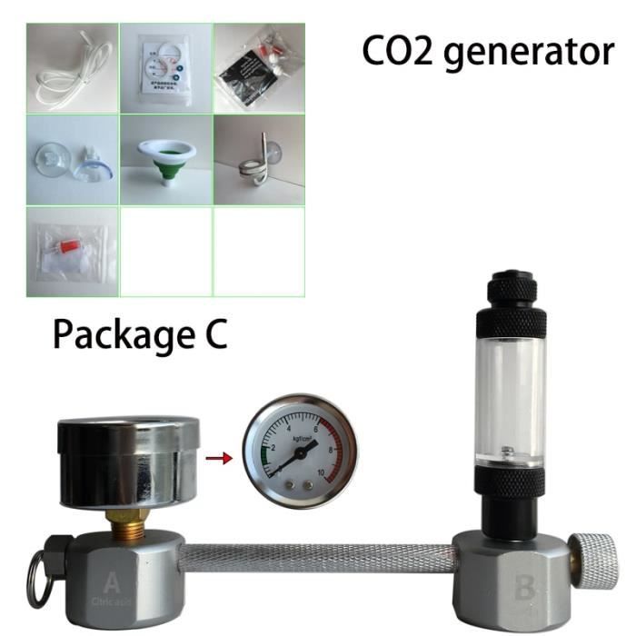Aquarium,Aquarium système de régulateur de CO2 Kit générateur de diffuseur de co2 avec Valve, atomiseur à bulles - Type C #B