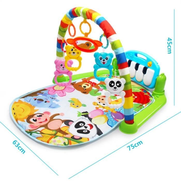 Tapis d'éveil,3 en 1 bébé tapis de jeu tapis jouets enfant ramper musique jouer jeu développement - Type animal mat-75cmX63cm