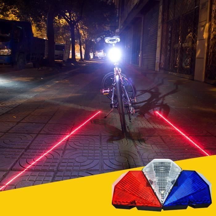 blanc Laser taillight feu arrière lampe LED d'avertissement forme diamant pour vélo