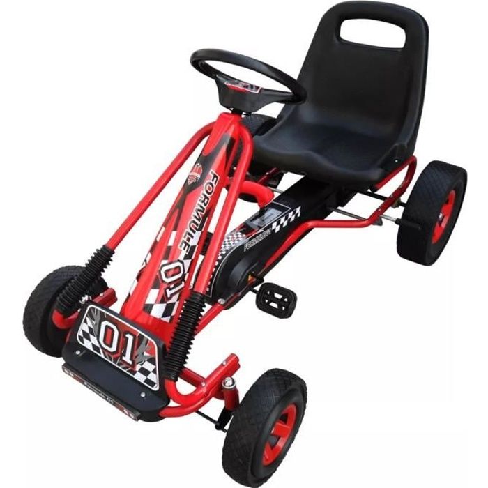 Luxueux Magnifique-Karting Go 96 x 56 x 60 cm-Kart à pédales cadeau enfant noel - Convient pour 3 à 8 ans pour enfants Rouge