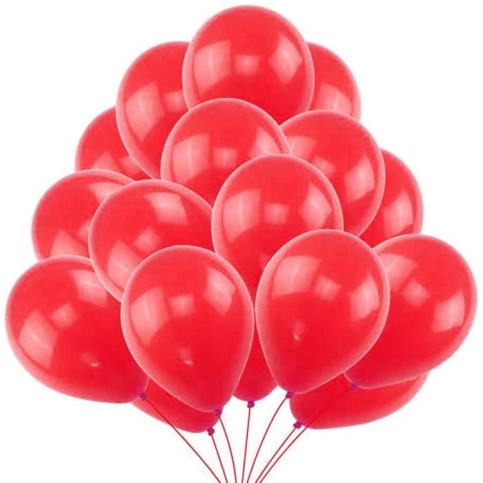 50 Ballons Rouge Ballons de Baudruche Rouges Perlé Nacré. Ballons d’Anniversaire Gonflables 36cm - 3.2 g Décoration romantiqu 480