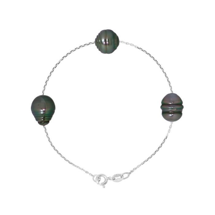 PERLINEA Bracelet Argent 925° et Perles de Tahiti Femme