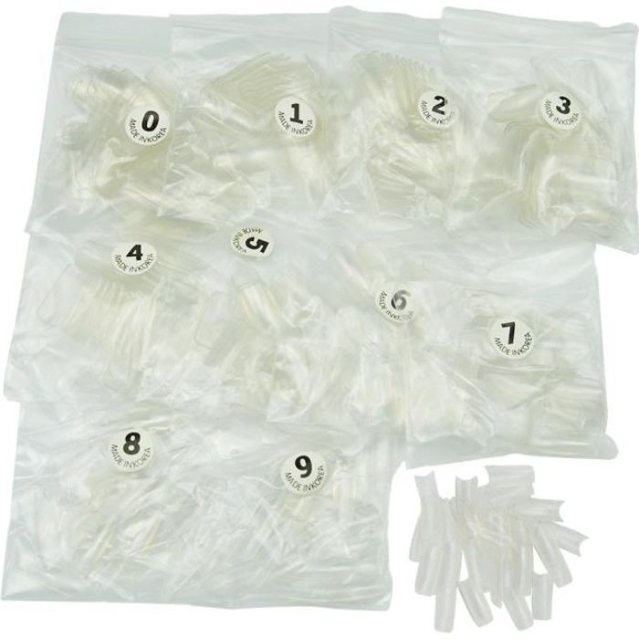 Lot de 500pc Capsules Faux Ongles Transparent Nail Art Ongle Accessoire