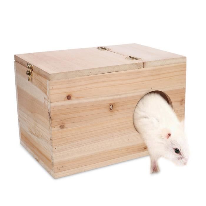 Drfeify nichoir en bois Sécurité naturelle en bois animaux animaux Chinchilla écureuil accouplement boîte d'élevage