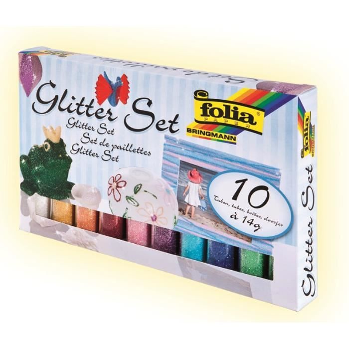 FOLIA 10 Tubes de Poudre de Paillettes