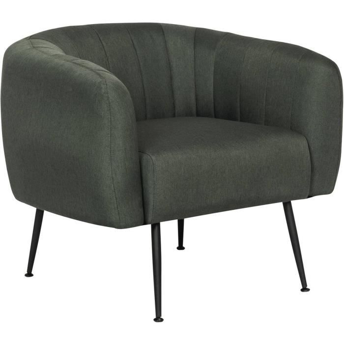 Fauteuil en tissu -Diana- - 1 place - Gris foncé