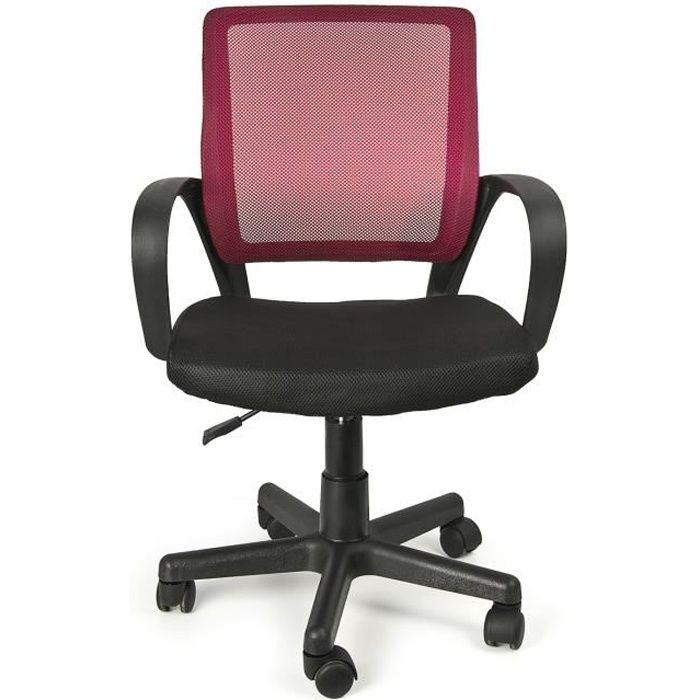 Chaise de bureau pour enfants IVO rouge pivotant idéale pour le travail et le repos