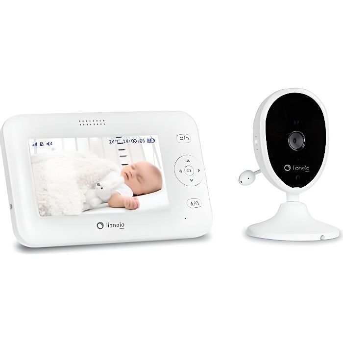 LIONELO Babyphone vidéo Babyline 8.1 caméra bébé vision 110° berçeuses mode nuit et température