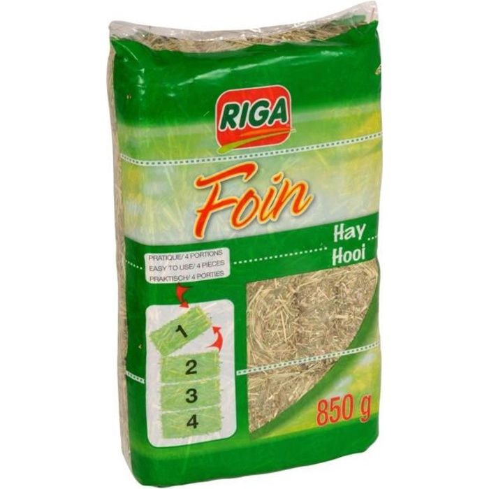 RIGA Foin compacté sécable en 4 - pour rongeurs - 850g