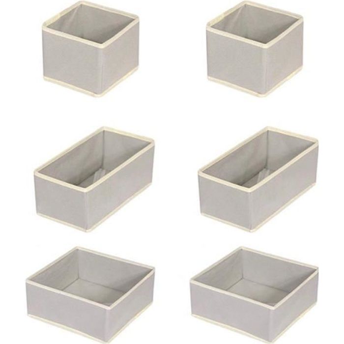 Organisateurs tiroir Tissu Armoire Organisateur pour armoires 6pcs