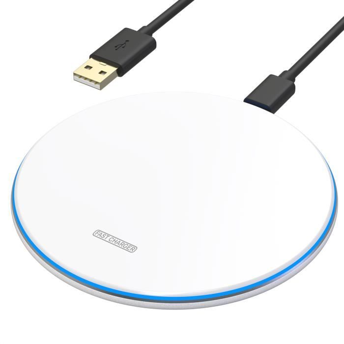 Chargeur à Induction Noir [Compatible Apple iPhone XS MAX-XS-X-XR-8-8 PLUS] Recharge Sans Fil Rapide Système Qi Wireless Power