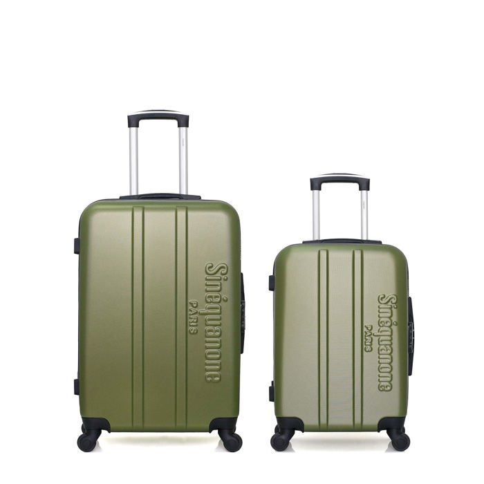 SET DE 2 VALISES - ABS – 65-55cm – 4 roues – OLYMPE – KAKI