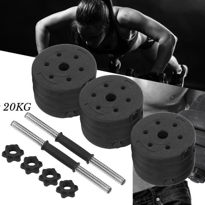 COC Set d'haltères 20kg: 1 - 25 kg*4 - 1 - 5 kg*4 - 2 kg*4 - 2 - 5 kg*4 Disques poids réglables professionnel de l'exercice-4