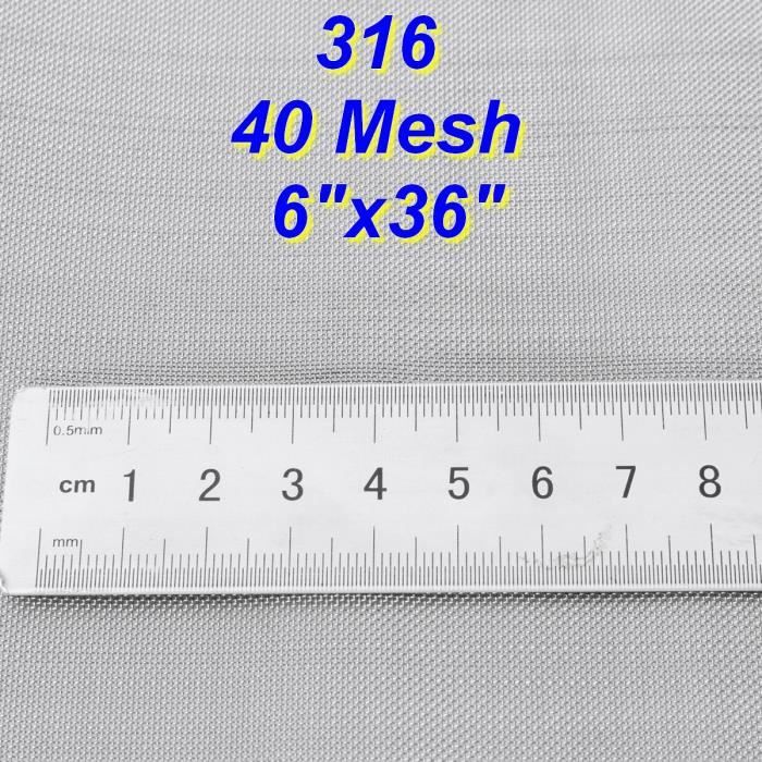 40 Mesh 316 Acier inox Filtration Feuille Mesh Filtre Woven Wire Sheet 15x90cm