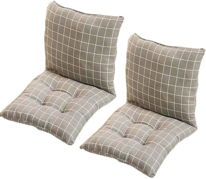 Lot De 4 Coussins De Chaise 40x80cm Velours - Avec Dossier, Antidérapants