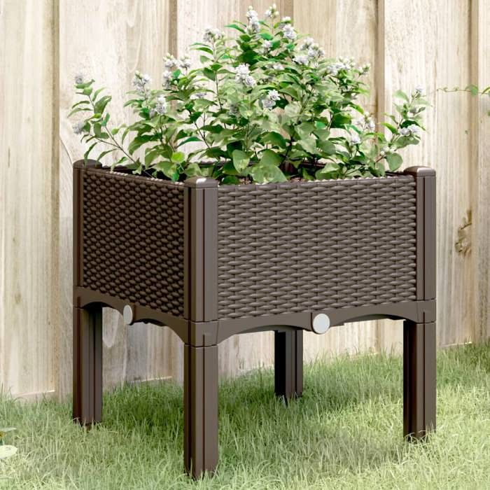 vidaXL Jardinière avec Pieds Lit Surélevé Bac à Fleurs Pot de Plantes Jardin Patio Terrasse Arrière cour Extérieur 367890