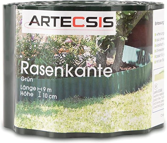 ARTECSIS Lot De 3 Bordures Jardin Plastique 9m X 15cm - Verte Flexible Pour Massifs