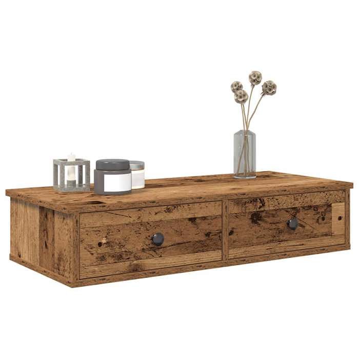 vidaXL Étagère murale avec tiroirs vieux bois bois dingénierie 859957