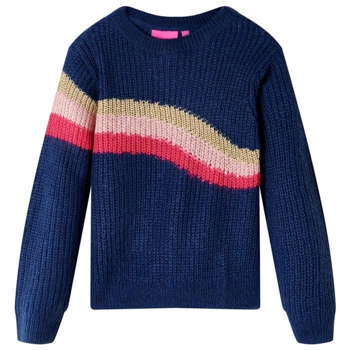 Pull-over tricoté pour enfants bleu marine 92/104/116/128/140