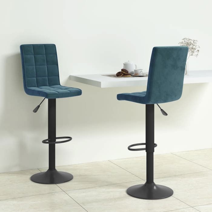 SALE 2025Tabourets de bar - lot de 2 - Tabourets de Cuisine - bleu velours - 40x52x102 5 cm 14 65 Kg 2265