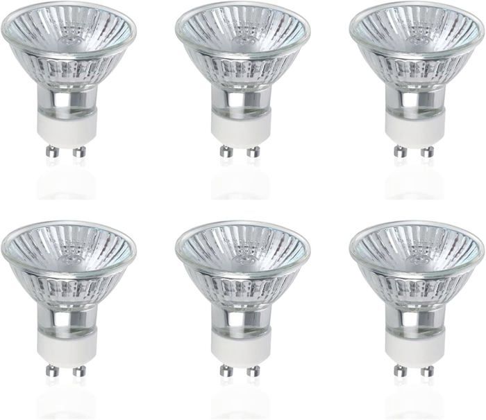 Lot de 6 50W GU10 Spots Halogènes AC 220V-240V 700 Lumens Angle de Faisceau 40° 2800K Blanc Chaud Dimmable