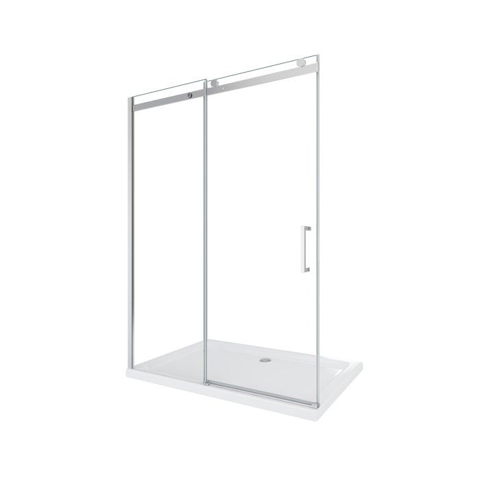 Porte de douche de 8 mm pour installation en niche H.190 avec ouverture coulissante et rèversible – 140 cm