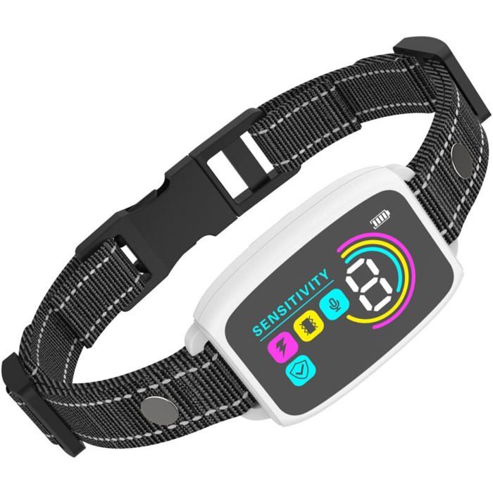 Comparer les prix de Collier anti-aboiement chien 3 modes (choc/vibra/son) 8 niveaux intensité IP67 étanche rechargeable