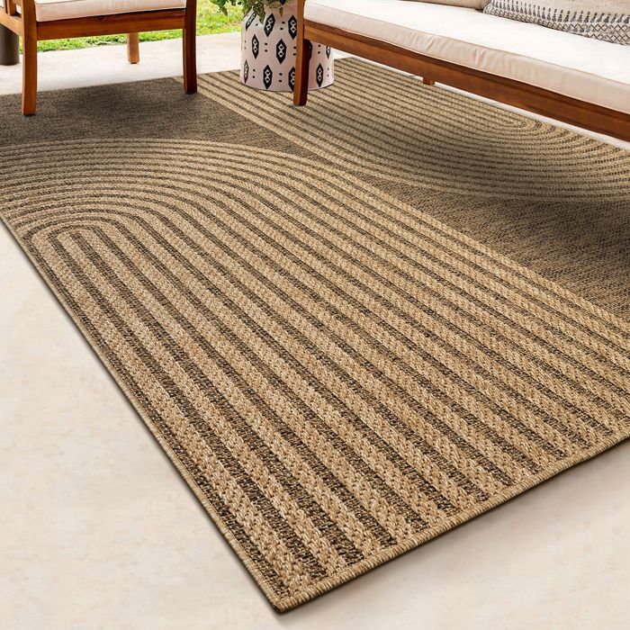 the carpet Kansas Tapis dintérieur et dextérieur de aspect jute résistant aux intempéries Nature 60 x 90 cm (5029)