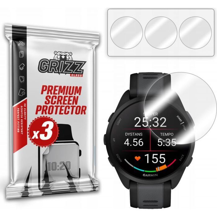 Film de protection montre connectee Grizzglass Hydrofilm pour Garmin Forerunner 165
