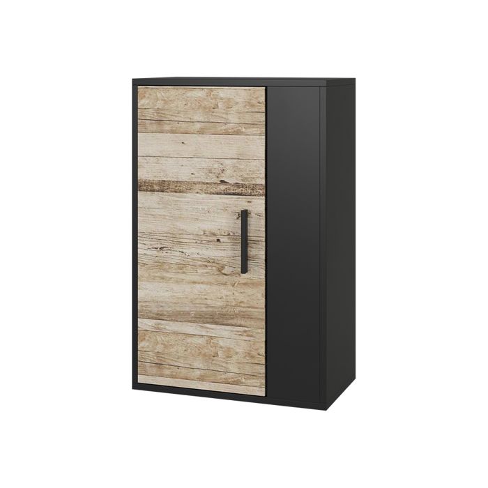 Armoire suspendue Berno 50.1x78.4cm avec 2 compartiments Noir/Sable Chêne Vicco 55444