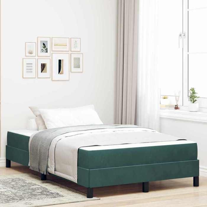 Lit boxspring avec matelas-Lit à ressorts-Sommier à ressorts de lit Vert foncé 120 x 190 cm Velours 329843
