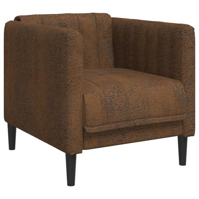 CHIC Chaise-Canapé - Fauteuil avec accoudoirs marron similicuir daim - 69x76 5x74 5 cm 637737 S11