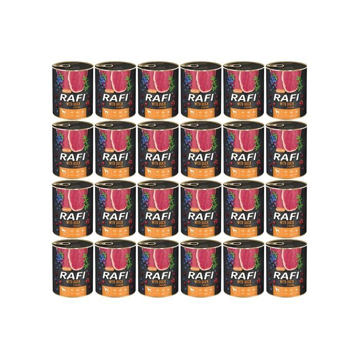 Rafi nourriture pour chien canard myrtille canneberge 24x800g