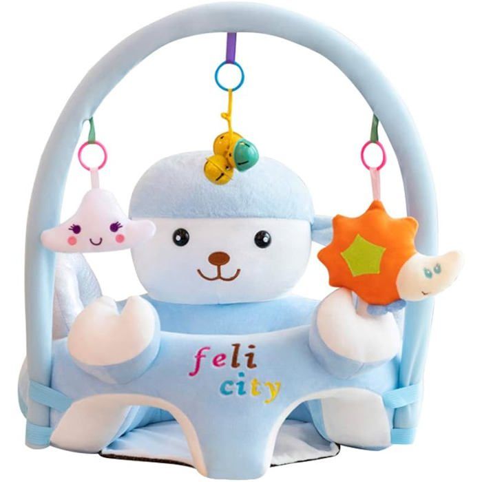 HAOPYOU Coussin de Canape Bébé Remplaçable Doux Coussin Assise Bébé avec Tige Jeu de Jouets et Tapis multicolore FAUTEUIL BEBE
