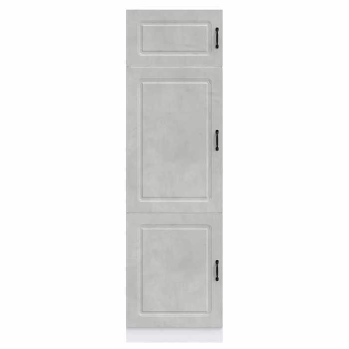Black Week Armoire rangement - CLARENCE - Vitrine de cuisine - Grande espace - Kalmar gris béton bois dingénierie AA2040